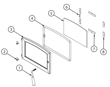 Part Location Diagram of 26311 US Stove Company Bottom Glass Clamp